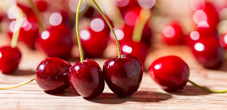 A close up of cherries
