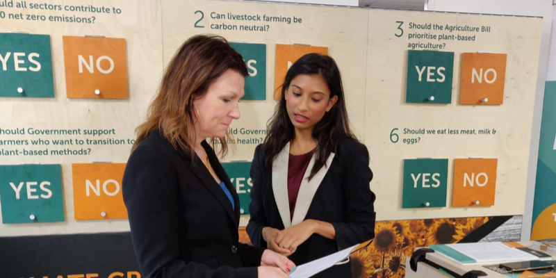 Our campaigns and policy officer, Sabrina Ahmed, in conversation with the Shadow Environment Minister, Sue Hayman MP.
