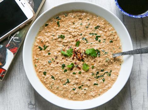 Bowl of savoury miso oats