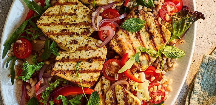 BOSH hearty halloumi salad