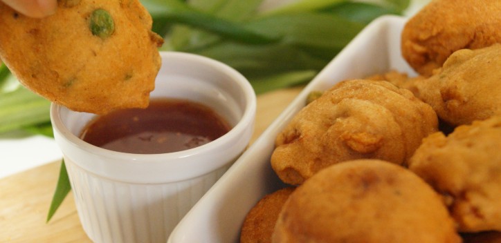 Mixed vegetable akara in a bowl 