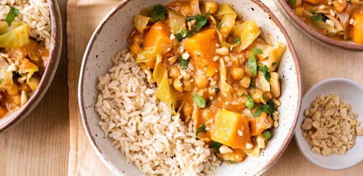 West African peanut stew on a plate