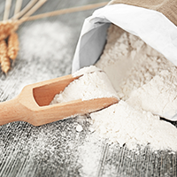 Wheat flour in a bag