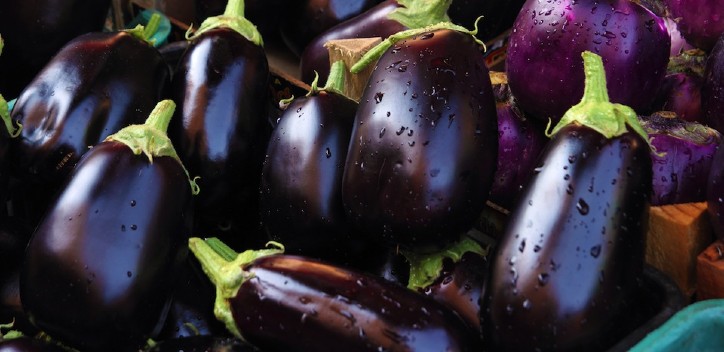 Pine nut and fresh herb stuffed aubergine with tomato garlic sauce | The Vegan Society
