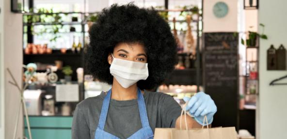 Woman holding shopping bag