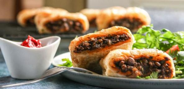 Lentil sausage rolls