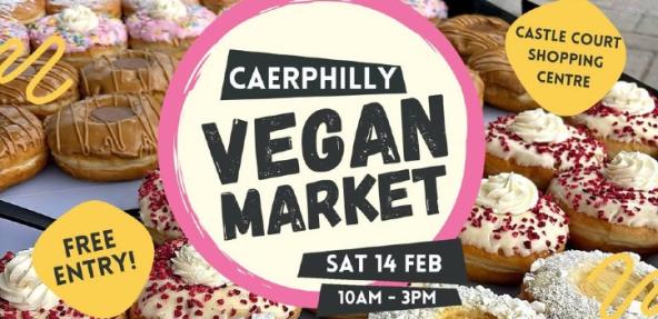 Caerphilly vegan market event banner