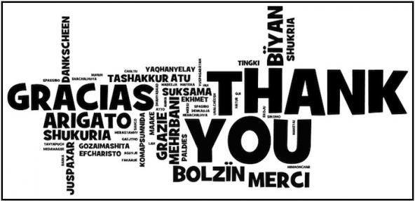 word cloud on ways to say thank you