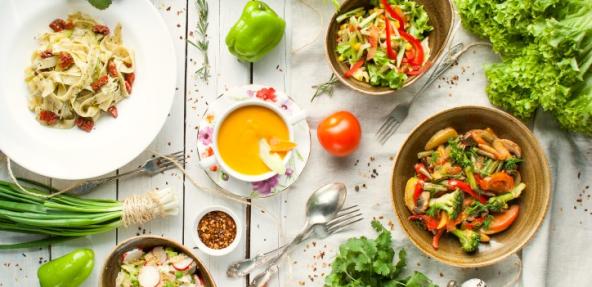 assortment of vegetables on plates