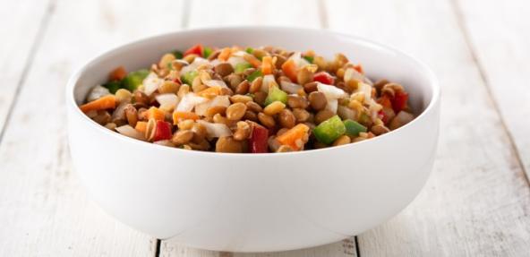 Lentil salad in a bowl