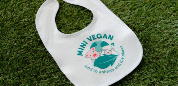 Mini vegan baby bib