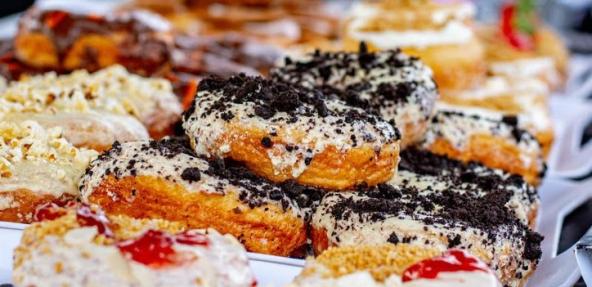 Vegan donuts close up