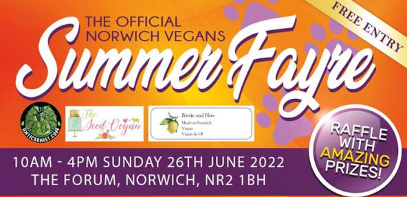 Norwich Vegans Summer Fayre banner 