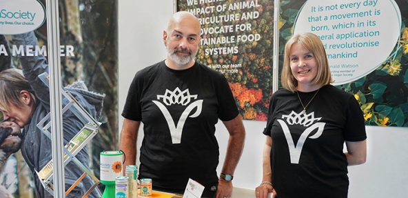 Vegan society staff at event