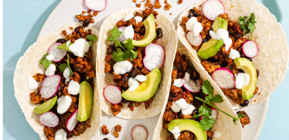 Walnut mushroom tacos on a plate