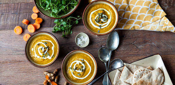 watercress, carrott and tumeric soup 