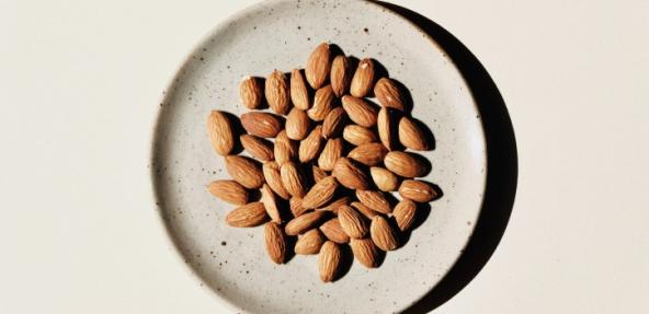 almonds on a plate