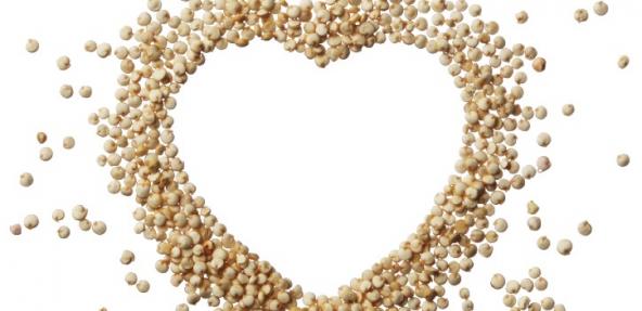 Chickpeas in a heart shape