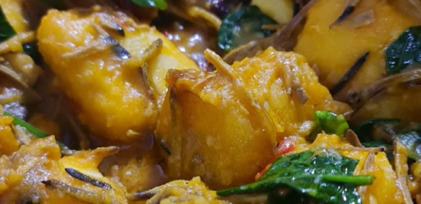 Close up of bean and yam pottage
