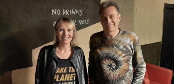 The Vegan Society CEO Louise Davies with Chris Packham
