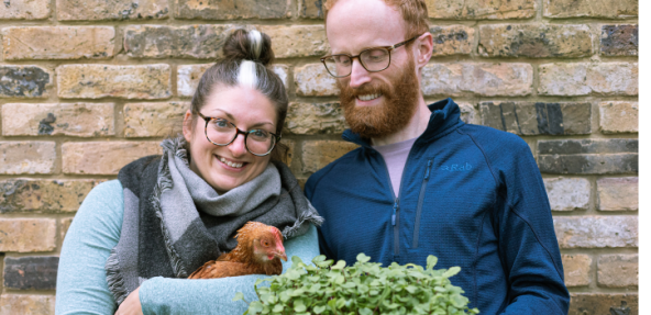 Danielle James with chicken