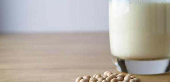 Glass of plant-based milk