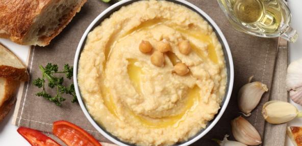 Hummus: a common staple of the plant-based diet