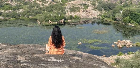 Shruti Jain overlooking a landscape