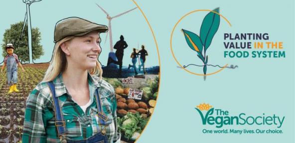 Planting Value in the Food System image with smiling farmer in hat