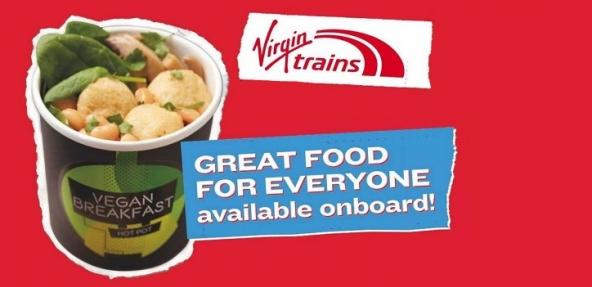 Virgin Trains vegan breakfast meal