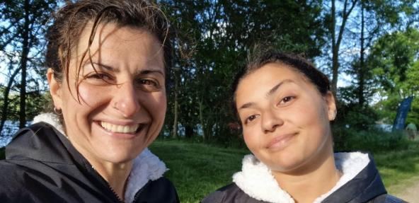 Wanausha outside with her daughter Sophia