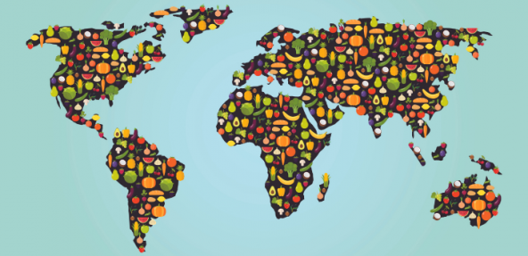World map made of veg