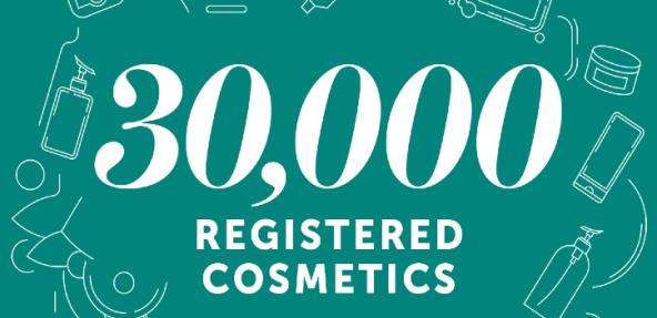 30,000 registered cosmetics graphic