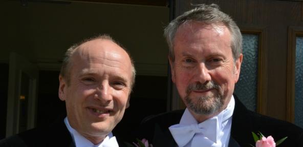 photograph of Rick (right) and Peter (left) on their wedding day in 2017
