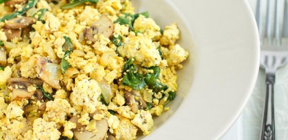 scrambled tofu on a plate