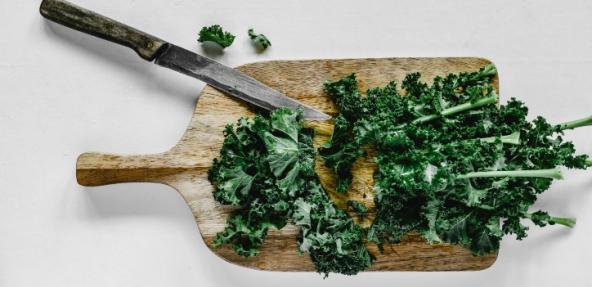 image of kale on a chopping board