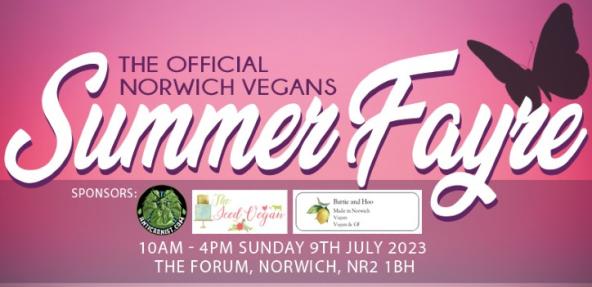 Norwich vegans summer fayre event banner