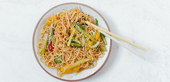 stir fry noodles on a plate