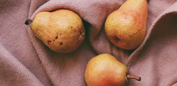 pears on a cloth