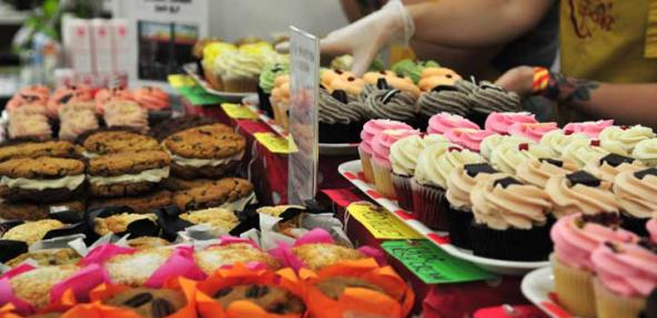 Baked goods on a table