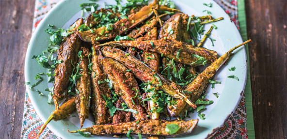 Sweet and sour aubergines