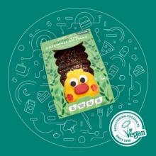 Archie the vegan caterpillar cake in TM box