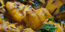 Close up of bean and yam pottage