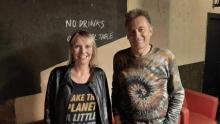 The Vegan Society CEO Louise Davies with Chris Packham
