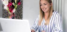 person sitting at computer 