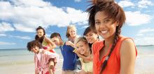 Young adults on beach