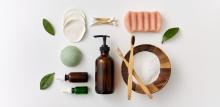 Assorted natural cosmetic products and toiletries 