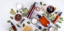Selection of vegan beauty cosmetics
