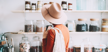 person browsing a zero waste shop