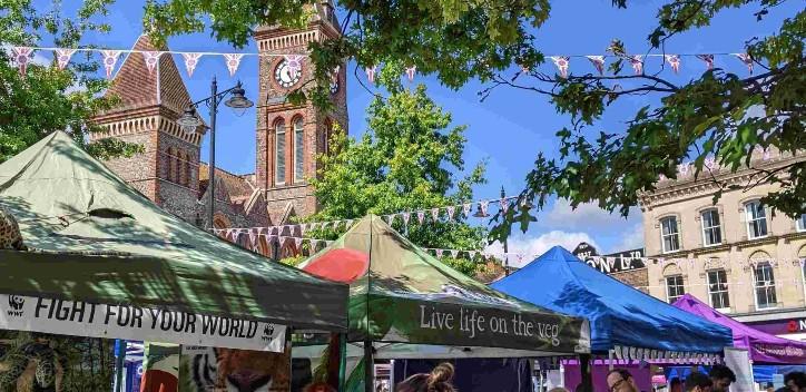 Newbury vegan market stalls